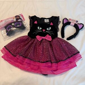 Spirit of Halloween Kitty Cat Tutu Dress Toddler Size 2-4 Pink Black Dress Up